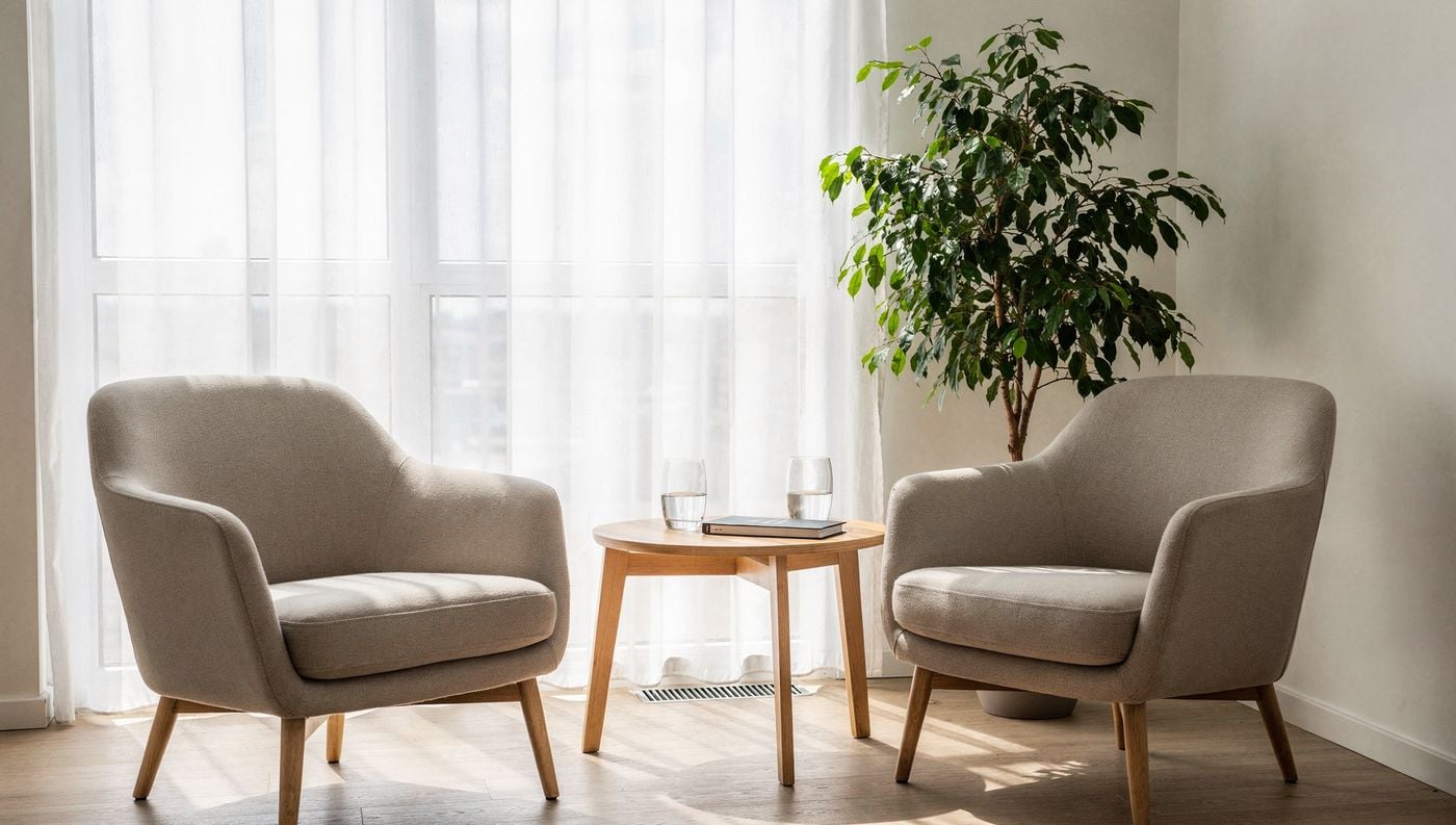 A quiet corner set up for a consultation about accounting and tax services
